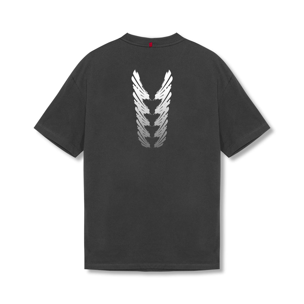 0797. Tech Essential™ Relaxed Tee - Space Grey "Brush Stroke"