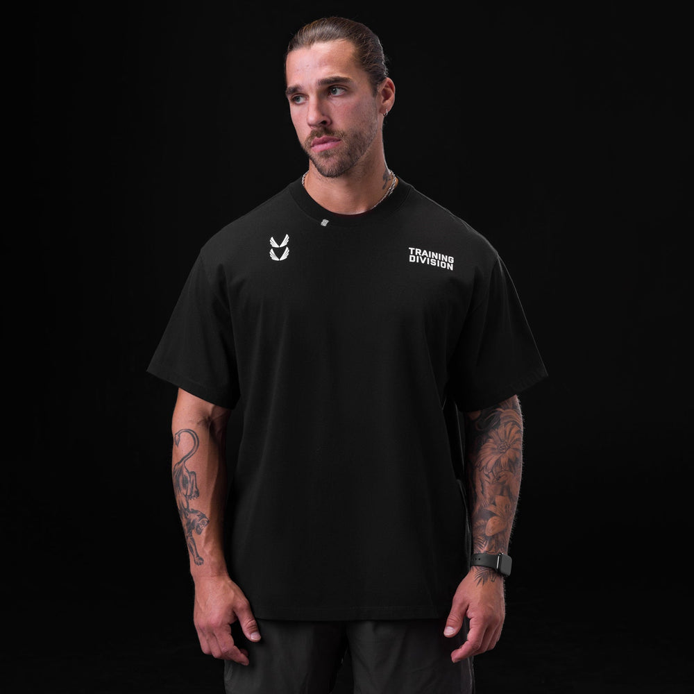 0797. Tech Essential™ Relaxed Tee - Black "TD"