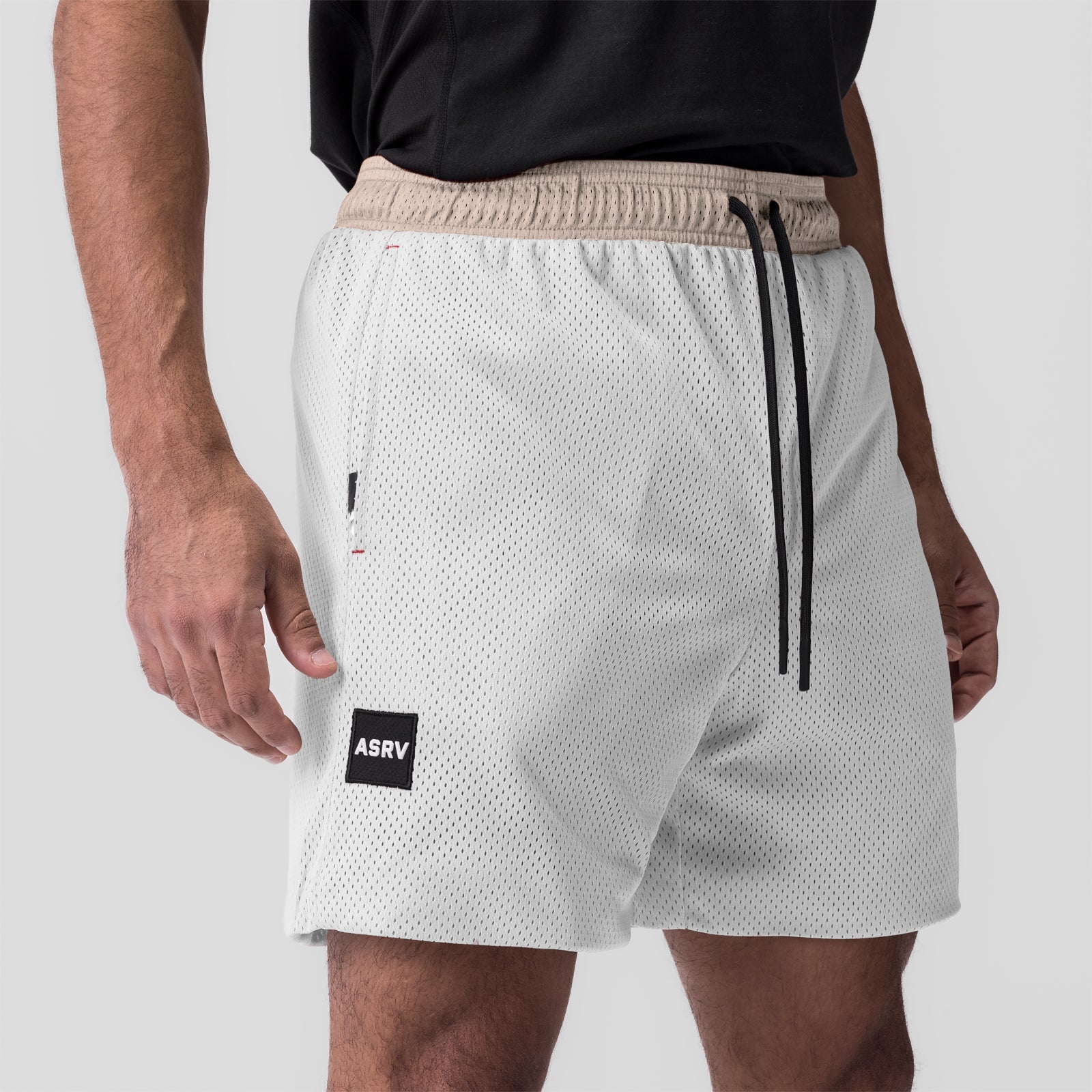 0795. SilverPlus™ Mesh Reversible Short - Beige/White