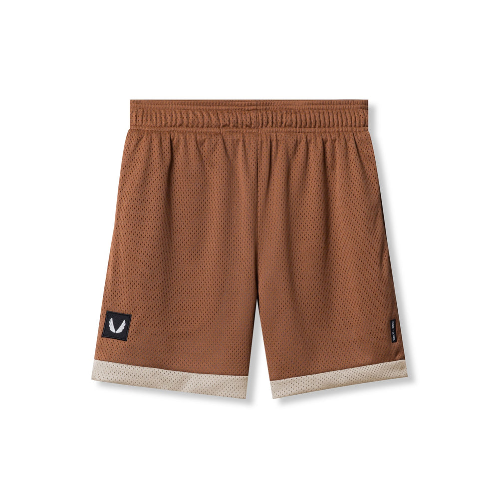0795. SilverPlus™ Mesh Reversible Short - Rust/Beige