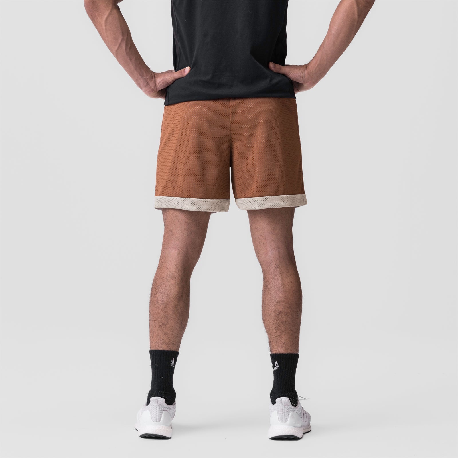 0795. SilverPlus™ Mesh Reversible Short - Rust/Beige