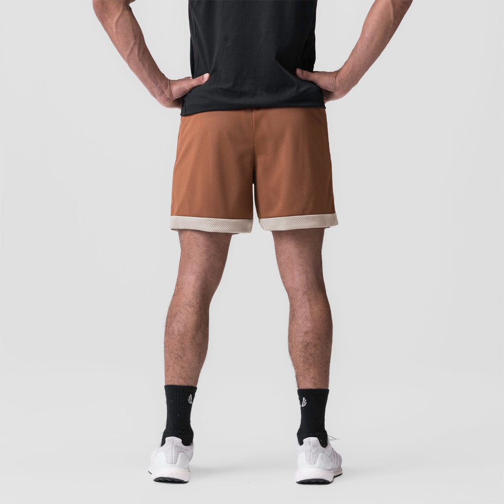 0795. SilverPlus™ Mesh Reversible Short - Rust/Beige