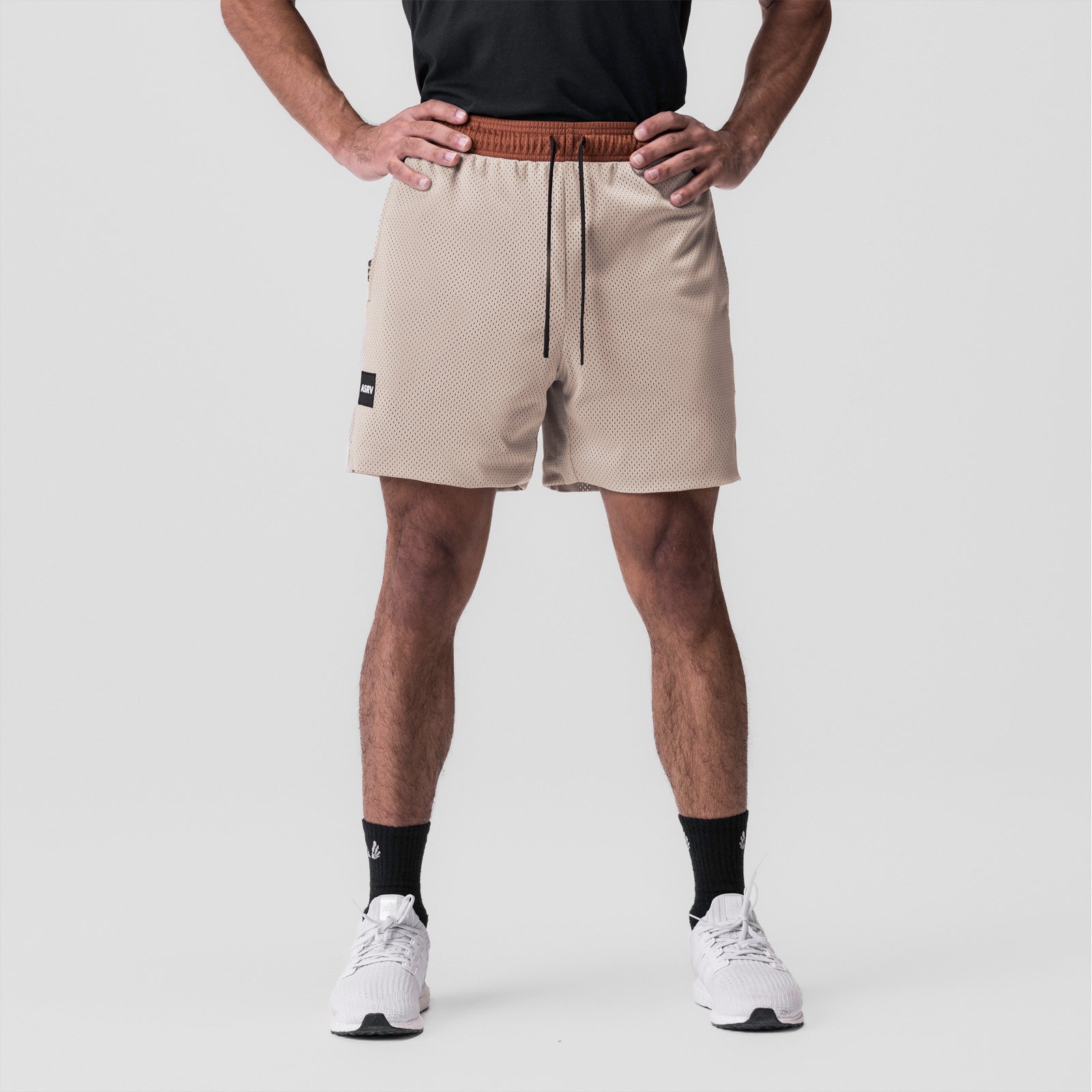0795. SilverPlus™ Mesh Reversible Short - Rust/Beige