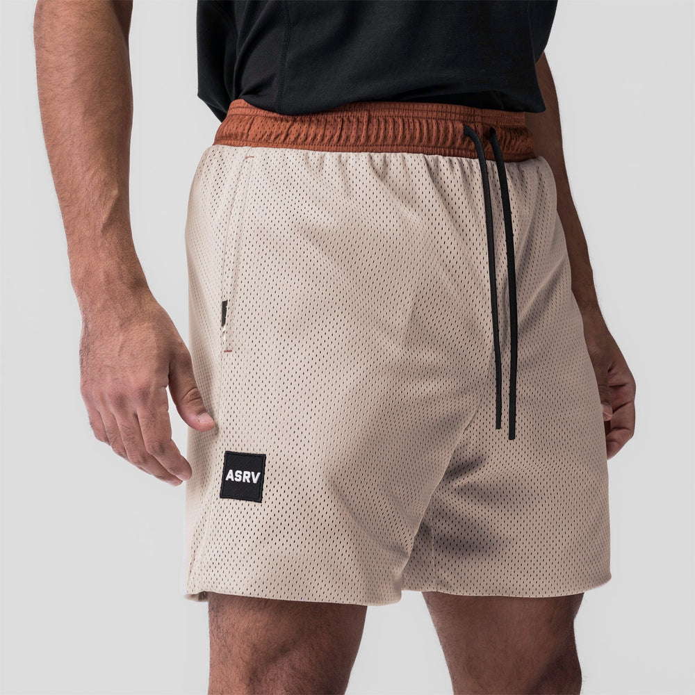 0795. SilverPlus™ Mesh Reversible Short - Rust/Beige