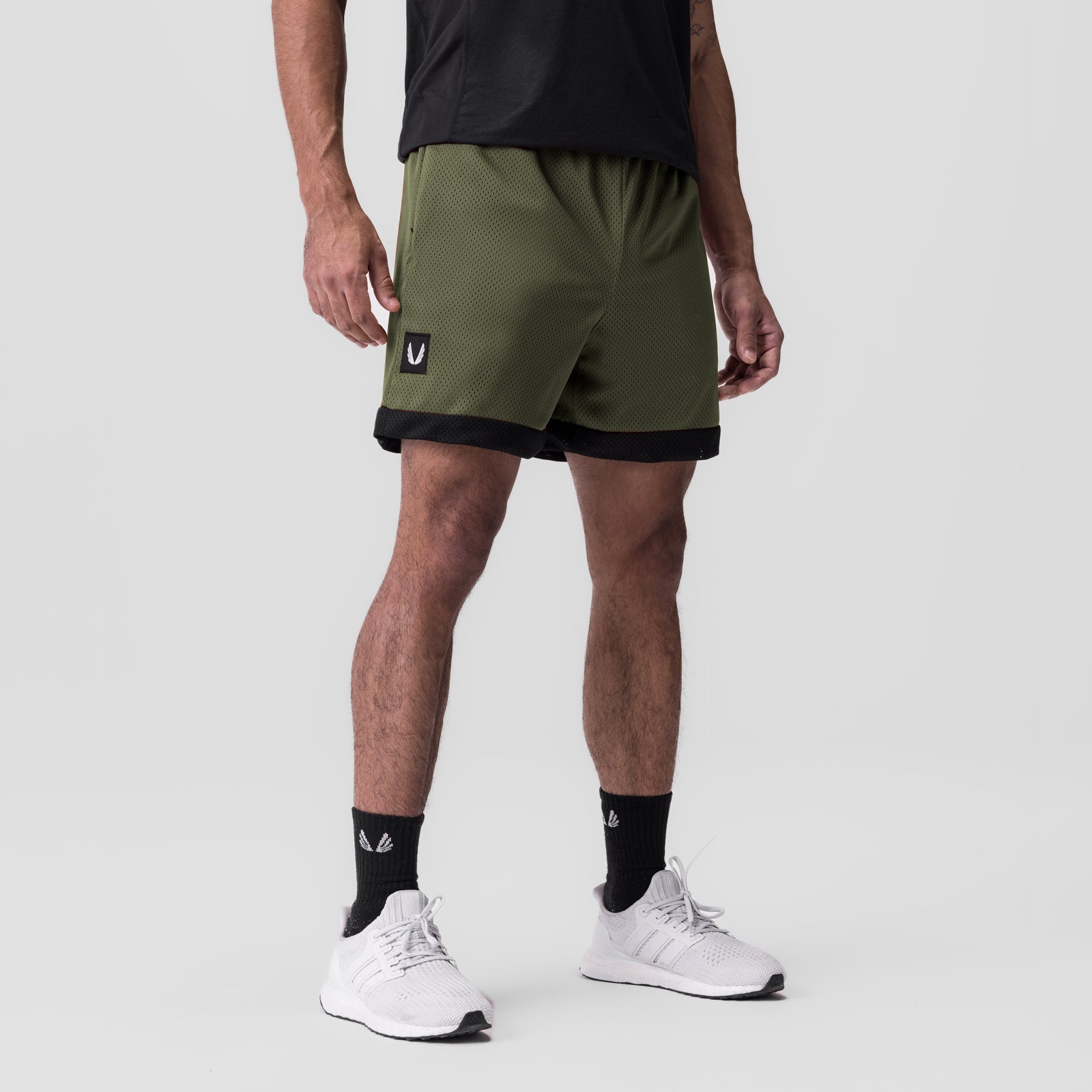 0795. SilverPlus™ Mesh Reversible Short - Olive/Black