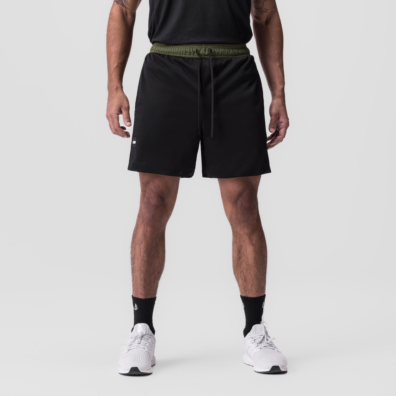 0795. SilverPlus™ Mesh Reversible Short - Olive/Black