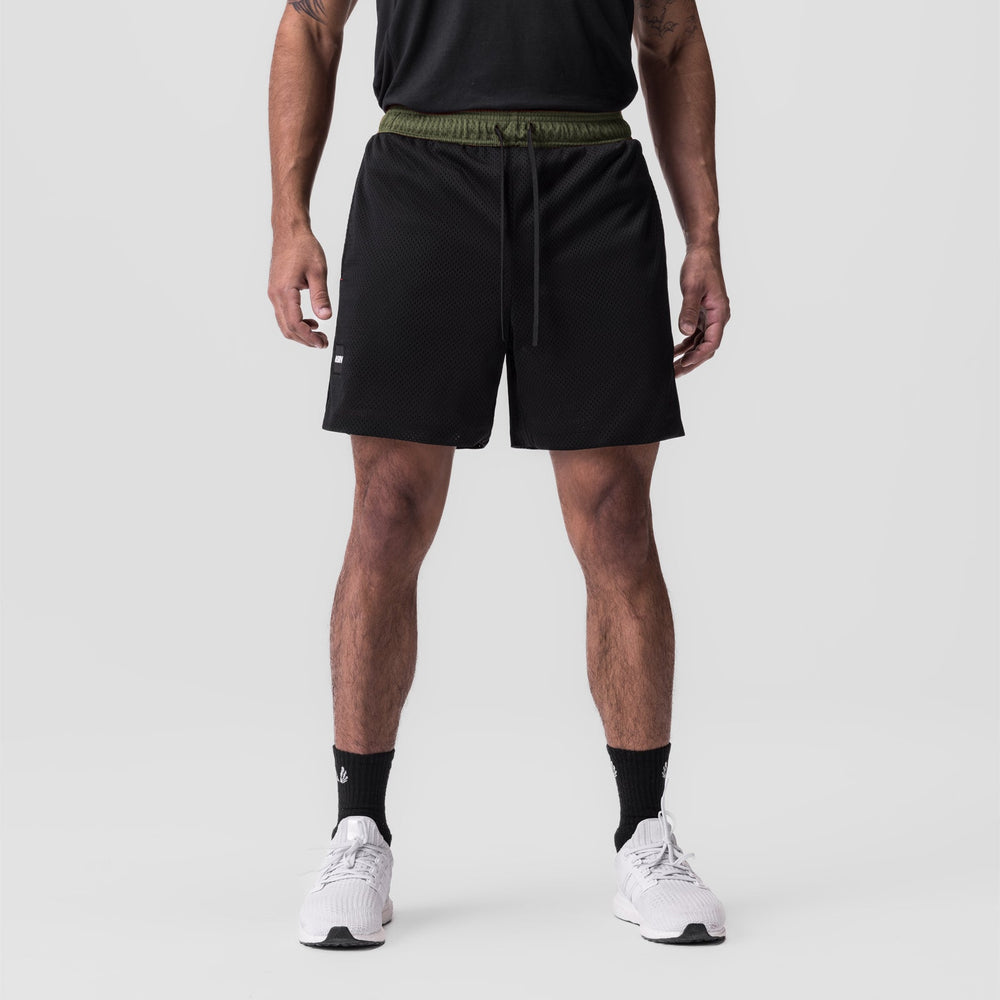 0795. SilverPlus™ Mesh Reversible Short - Olive/Black