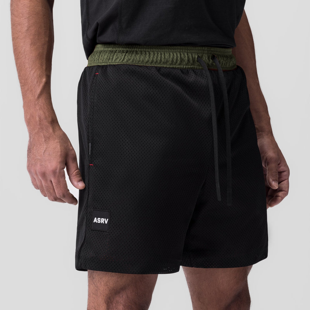 0795. SilverPlus™ Mesh Reversible Short - Olive/Black
