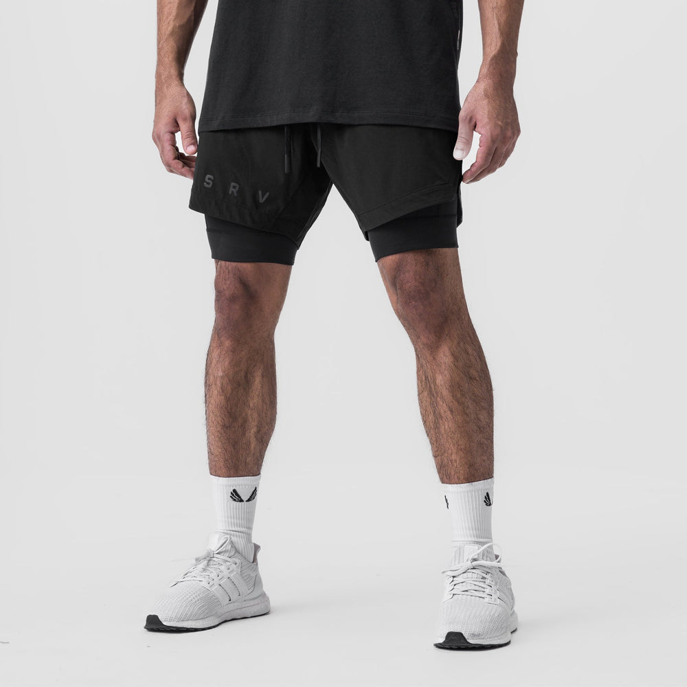 0866. Tetra-Lite® 7" Liner Short - Black "ASRV"/Black