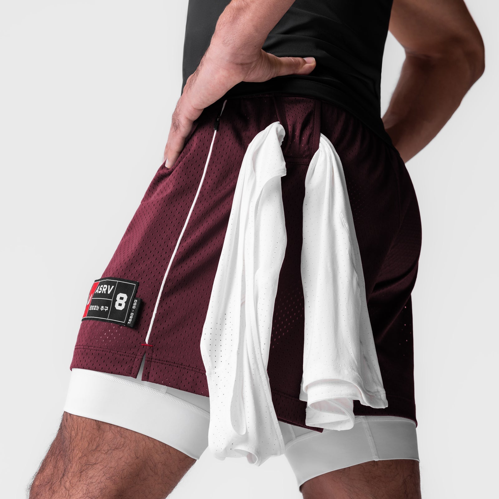0991. Ion-Mesh 5" Liner Short - Crimson
