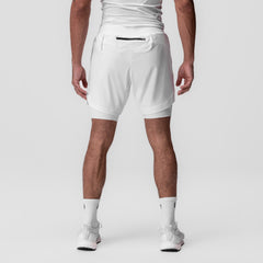 0866. Tetra-Lite® 7" Liner Short - White "Cyber"/White