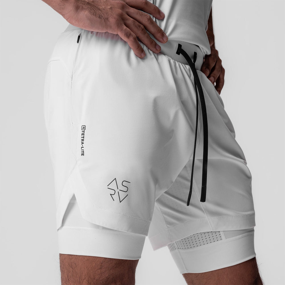0866. Tetra-Lite® 7" Liner Short - White "Cyber"/White