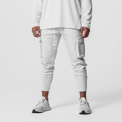 0654. Tech-Terry™ Cargo High Rib Jogger - White