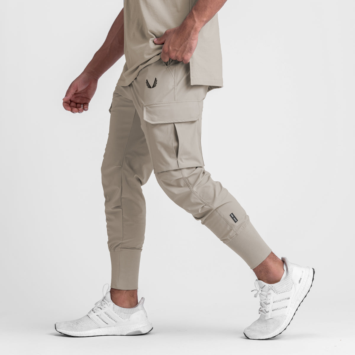 0437. Tetra-Lite® Cargo High Rib Jogger - Sand Smoke