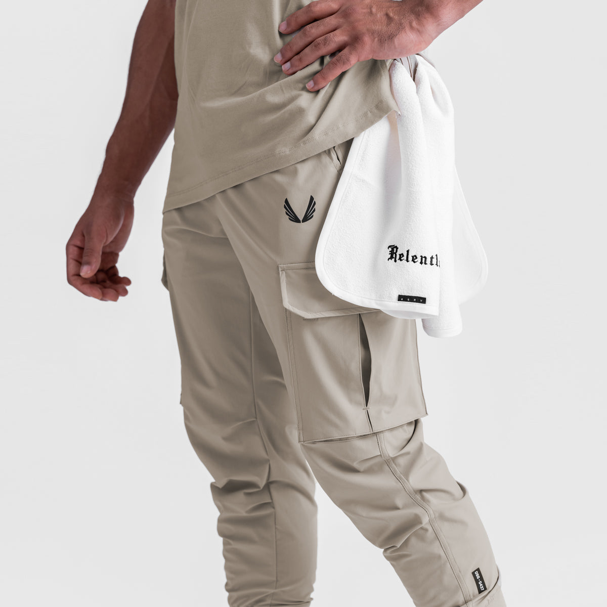 0437. Tetra-Lite® Cargo High Rib Jogger - Sand Smoke
