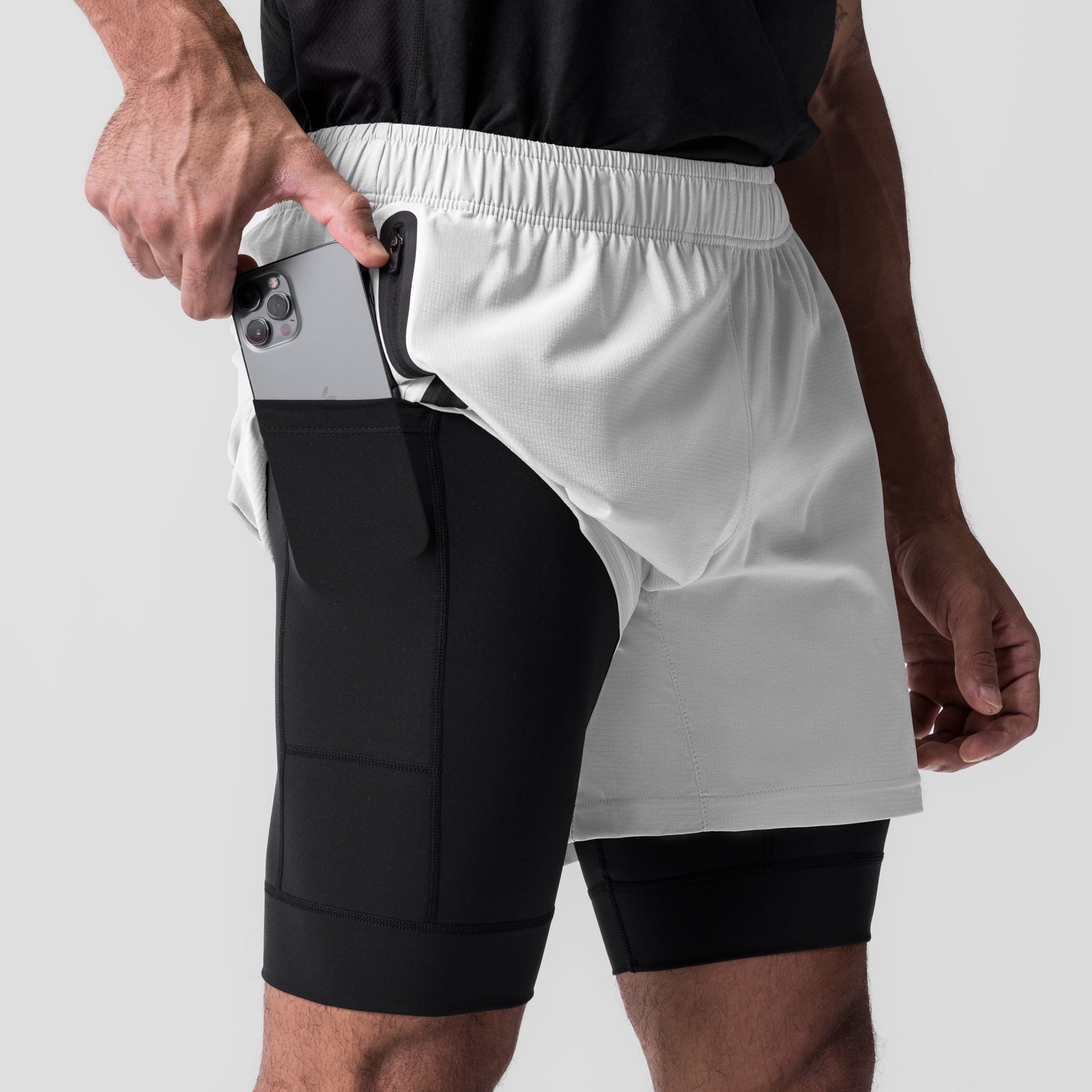 0784. Ultralite™ 6" Liner Short - White/Black