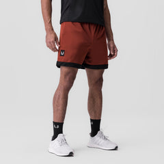 0795. SilverPlus™ Mesh Reversible Short - Brick/Black