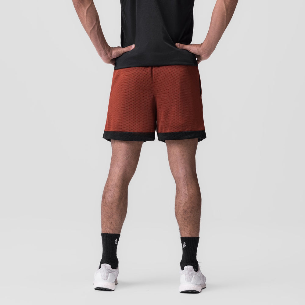 0795. SilverPlus™ Mesh Reversible Short - Brick/Black