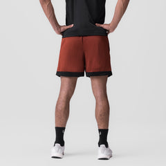 0795. SilverPlus™ Mesh Reversible Short - Brick/Black