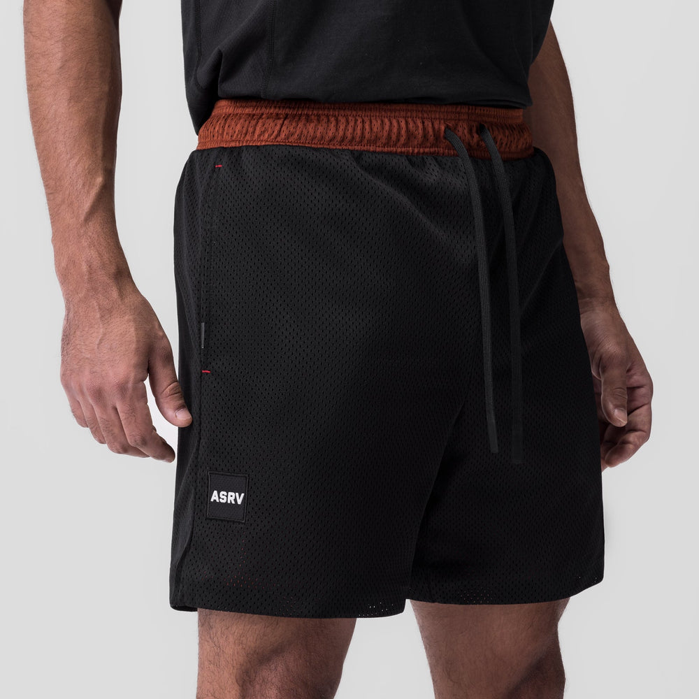 0795. SilverPlus™ Mesh Reversible Short - Brick/Black