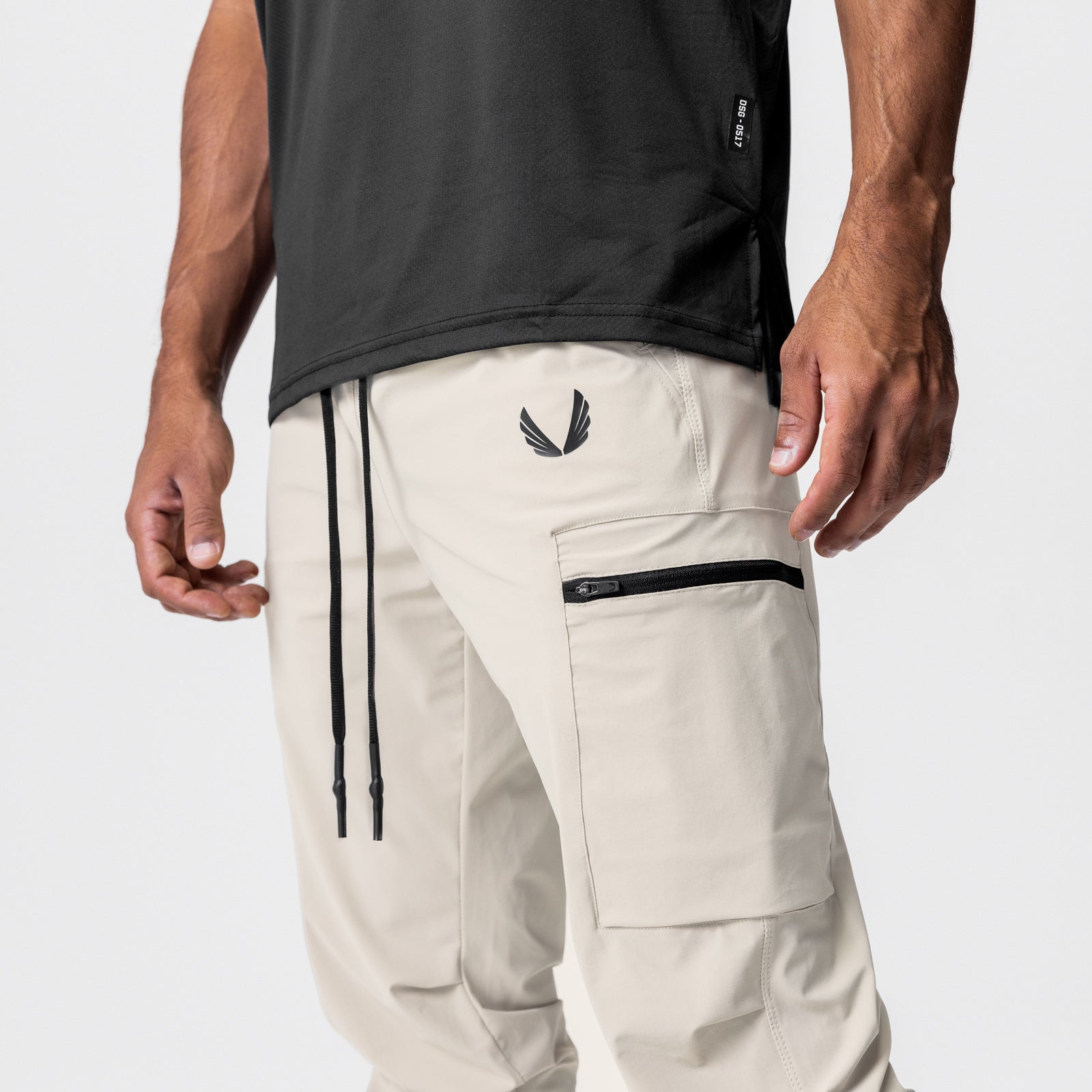 0698. Tetra-Lite® Inlay Pocket High Rib Jogger - Sand Smoke