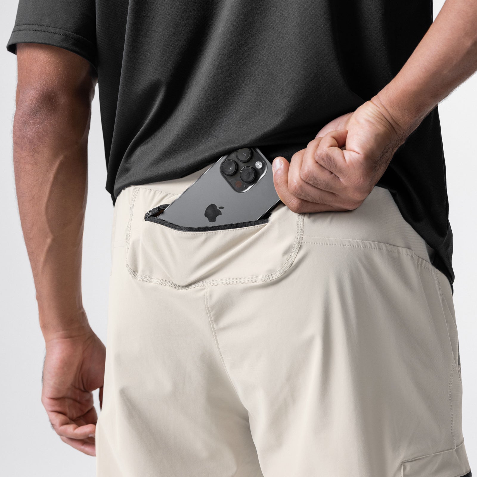 0698. Tetra-Lite® Inlay Pocket High Rib Jogger - Sand Smoke