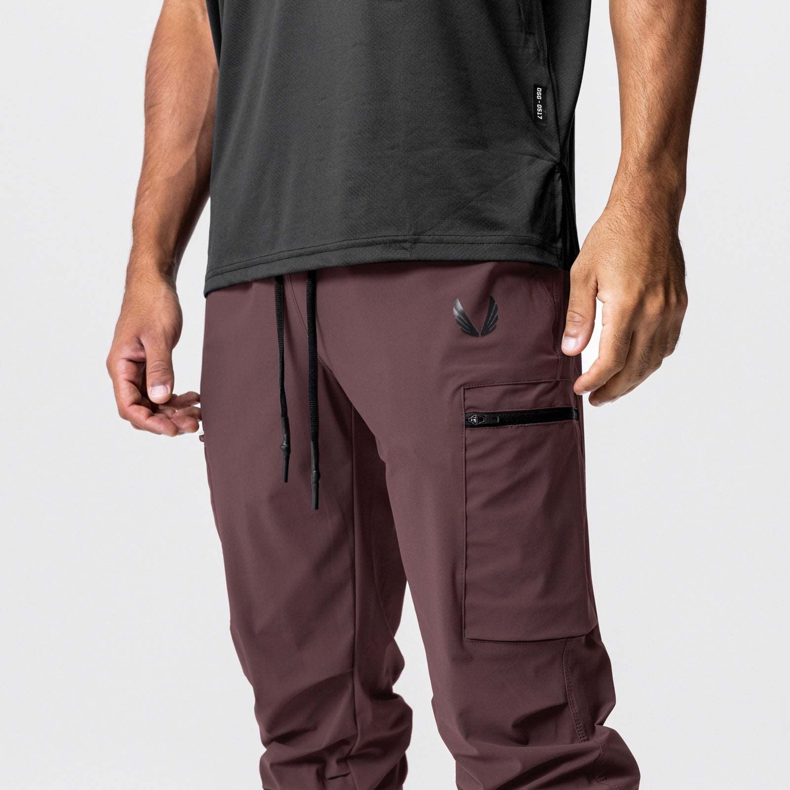 0698. Tetra-Lite® Inlay Pocket High Rib Jogger - Plum