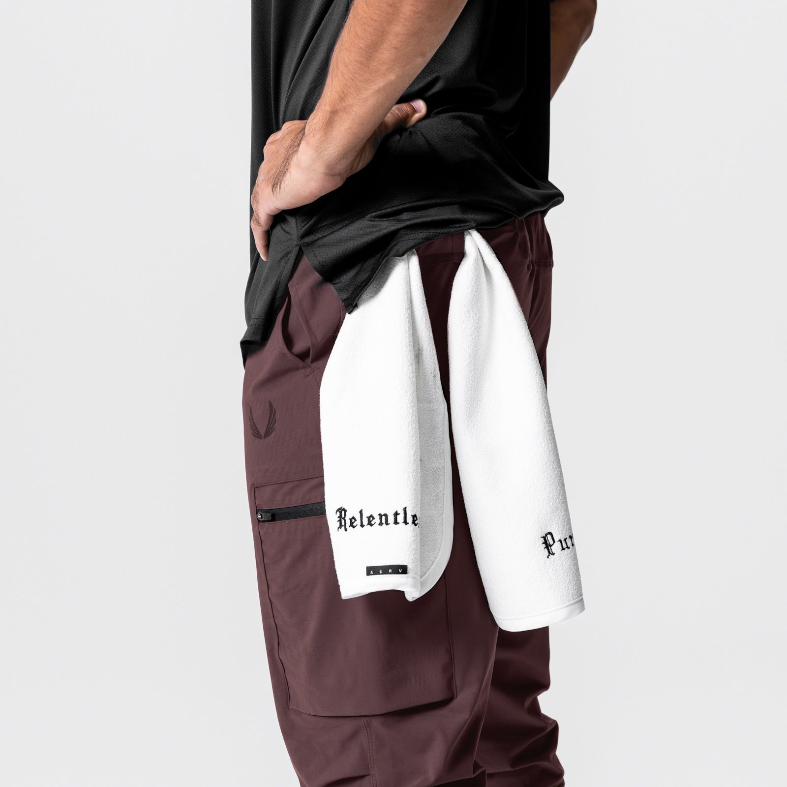 0698. Tetra-Lite® Inlay Pocket High Rib Jogger - Plum