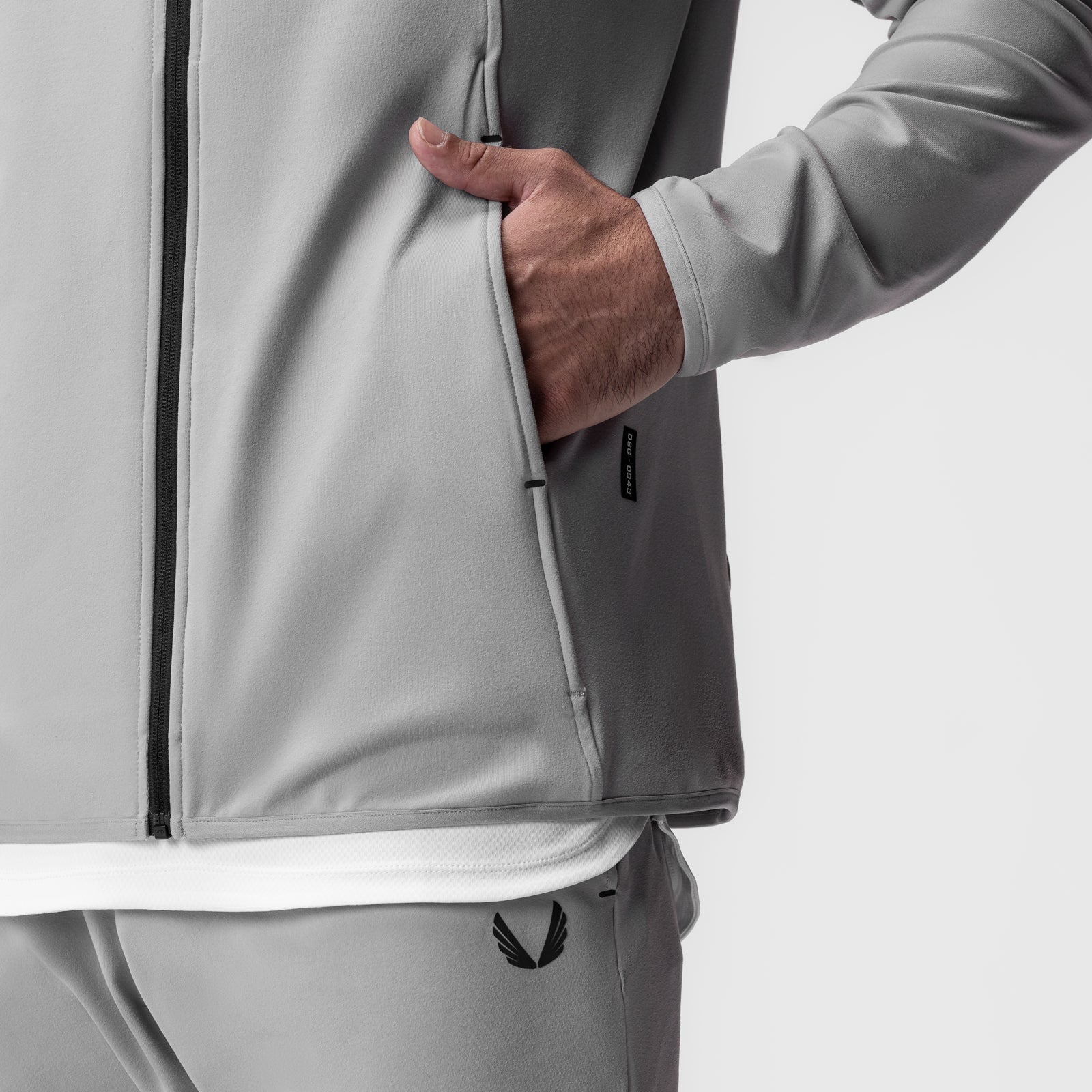 0943. Performance Fleece Zip Hoodie - Slate Grey