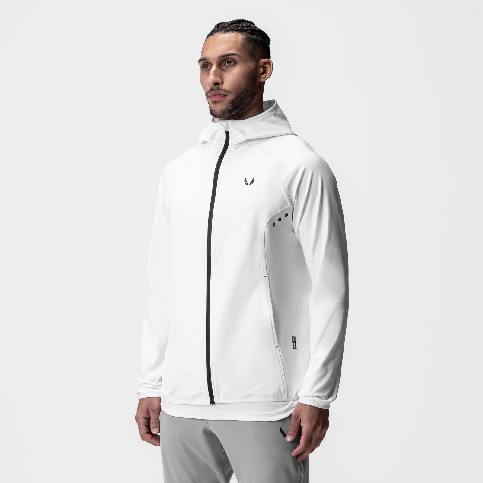 0943. Performance Fleece Zip Hoodie - White