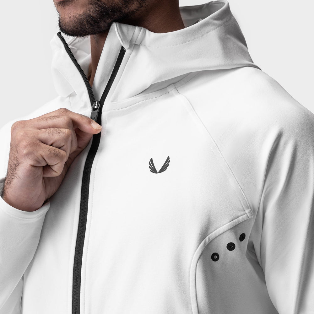 0943. Performance Fleece Zip Hoodie - White