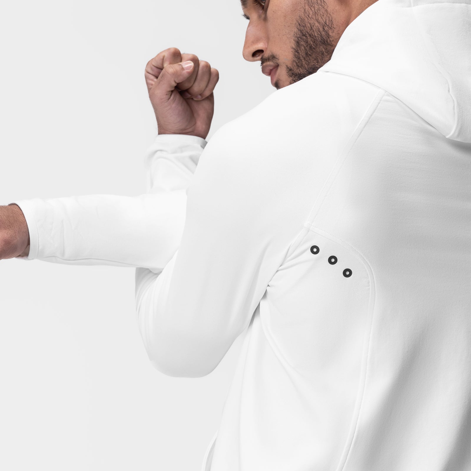 0943. Performance Fleece Zip Hoodie - White